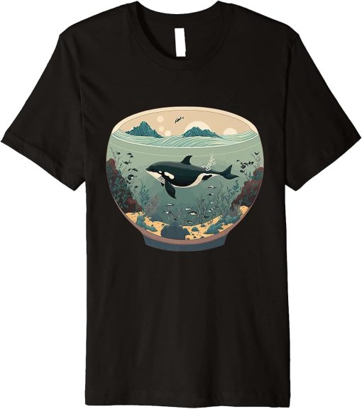 Orca Whale in Fish Bowl Orca in Aquarium Free The Orcas Premium T-Shirt