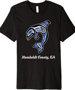 Blue Native American Humboldt County CA Orca Killer Whale Premium T-Shirt