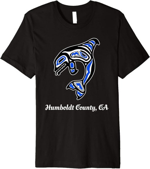 Blue Native American Humboldt County CA Orca Killer Whale Premium T-Shirt