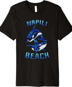 Napili Beach Hawaii Vacation Tribal Whale Orca Premium T-Shirt