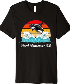 Vintage North Vancouver BC Distressed Orca Killer Whale Art Premium T-Shirt