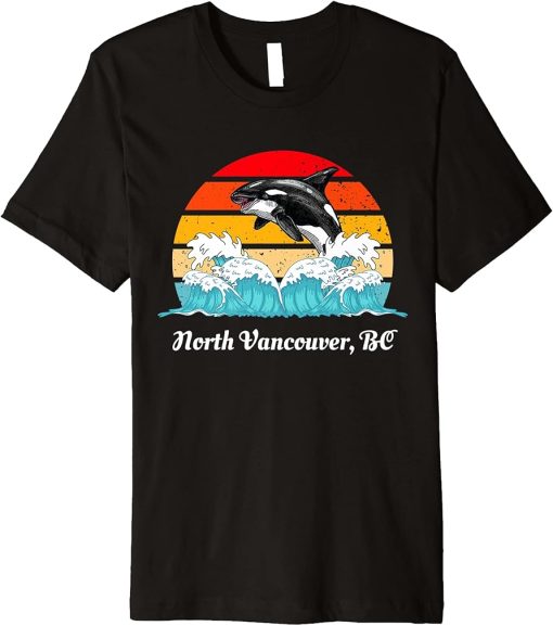 Vintage North Vancouver BC Distressed Orca Killer Whale Art Premium T-Shirt